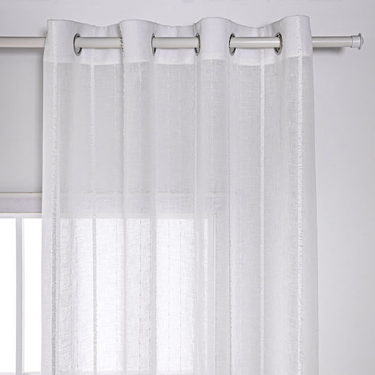 Beauty Home Κουρτίνα με Τρουκς Λευκή 140x270εκ.