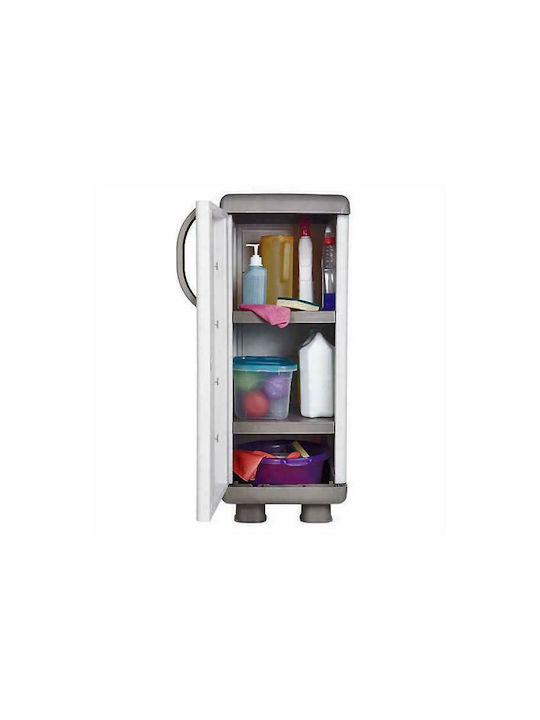Single-Door Rea Plastic Outdoor Cabinet with 2 Shelves Suitable for Small Spaces Grey / Anthracite 36x44x96 cm