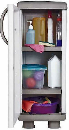 Single-Door Rea Plastic Outdoor Cabinet with 2 Shelves Suitable for Small Spaces Grey / Anthracite 36x44x96 cm