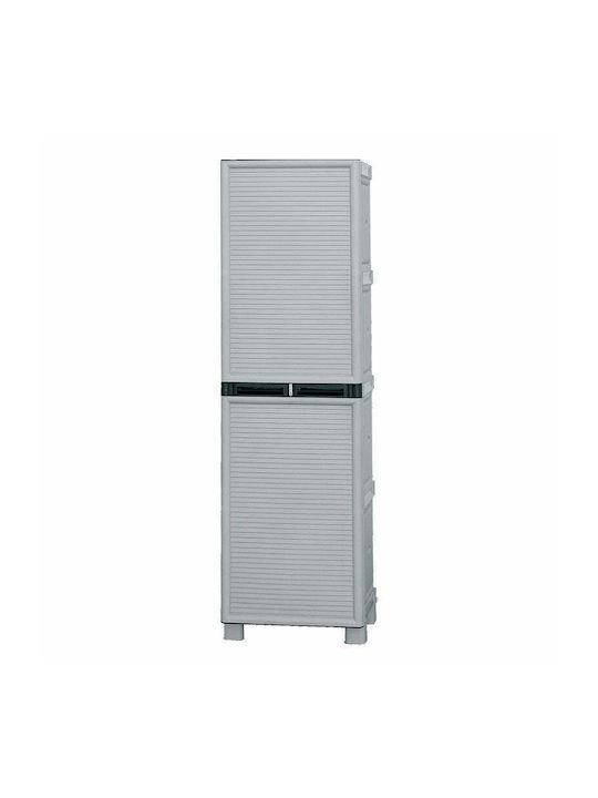 Single Door Wardrobe Plastic with 3 Shelves 50x39x172cm