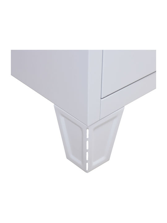 Double-Leaf Valja Metallic Cabinet with Locking Capability with Divider & 4 Shelves 90x45x190 cm