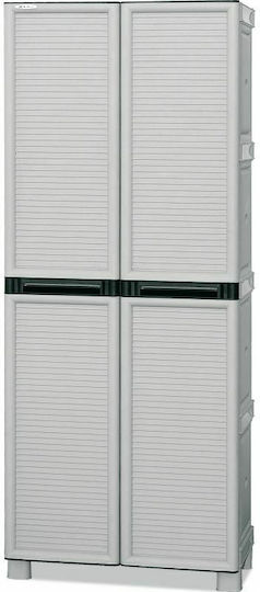 Δίφυλλη Ντουλάπα Πλαστική με 3 Ράφια 70x39x172εκ.