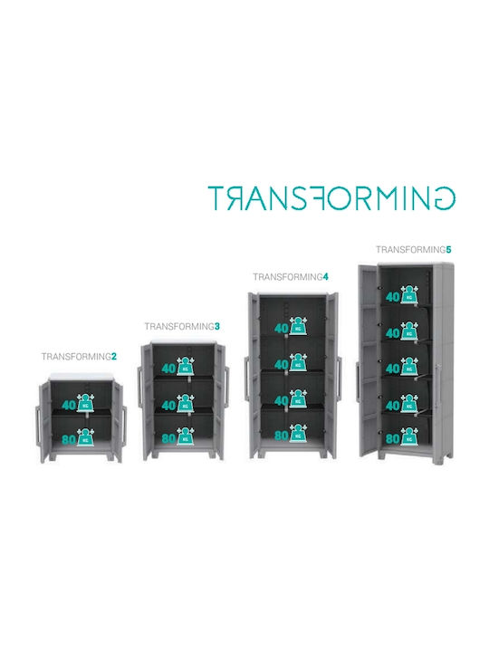 Двукрилен гардероб Transforming Пластмаса с 1 рафт 78x43.6x102бр