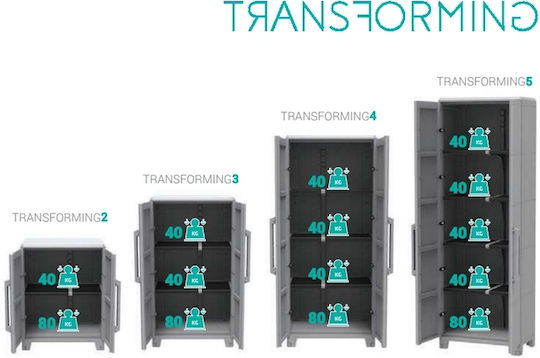 Δίφυλλη Ντουλάπα Transforming Πλαστική με 1 Ράφι 78x43.6x102εκ.