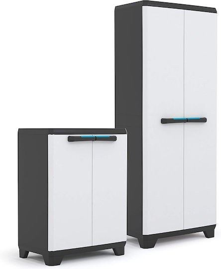 Double Door Wardrobe Linear Low Plastic with 1 Shelf 68x39x90cm