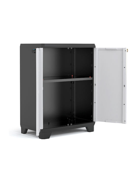 Double Door Wardrobe Linear Low Plastic with 1 Shelf 68x39x90cm