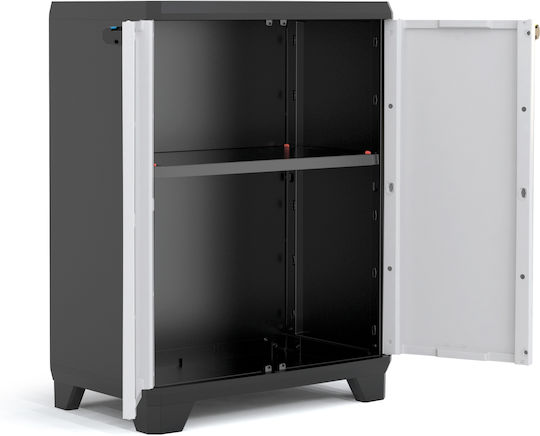 Double Door Wardrobe Linear Low Plastic with 1 Shelf 68x39x90cm