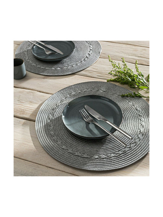 Gofis Home Round Plastic Placemat Moira Silver 38cm