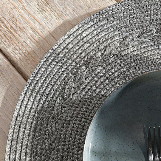 Gofis Home Moira Platzdeckchen Rund Kunststoff Silver 38cm 1Stück