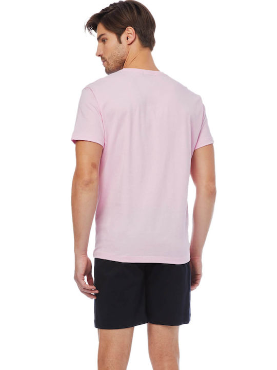 Minerva Men's Summer Cotton Pajamas Set Pink