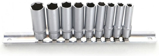 Kraft & Dele Căpăcei Hexagonali Lungi cu Patrat de Prindere 1/4" Set 9buc