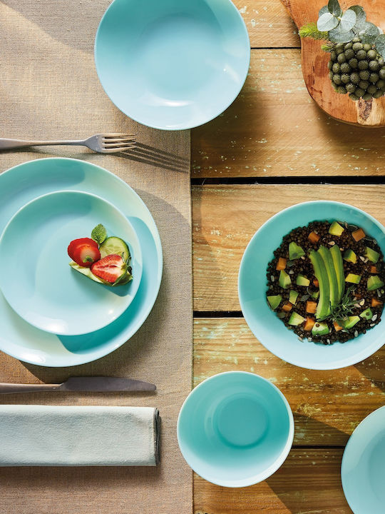Luminarc Diwali Turquoise Glass Dinnerware Set 19pcs