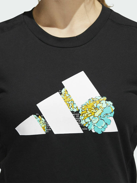 Aeroready Women's T-shirt Fast Drying Floral Black