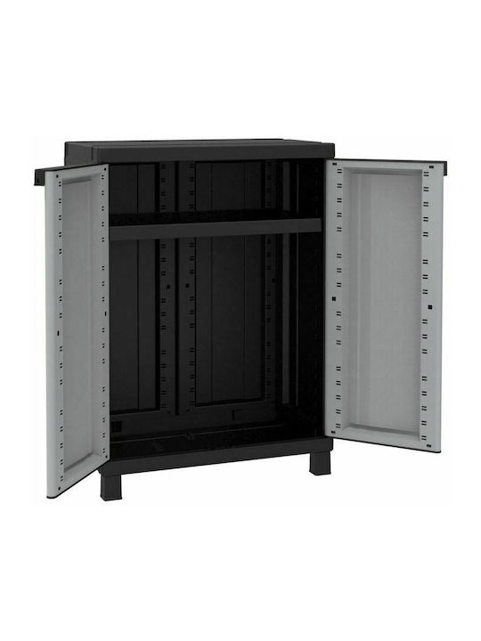 Zweiflügeliger Schrank TwistBlack Kunststoff mit 1 Regal 680 68x39x91.5cm