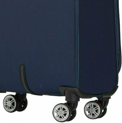 Diplomat ZC998 Cabin Travel Suitcase Fabric Blue with 4 Wheels Height 55cm.