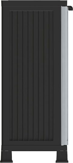 Double Door Wardrobe Plastic with 1 Shelf Grey 68x39x92cm