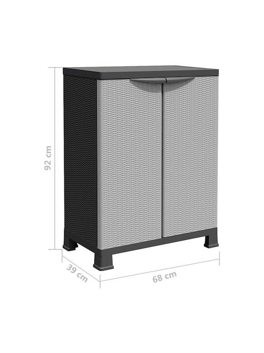 Двукрилен гардероб Пластмаса с 2 рафтове 68x39x92бр