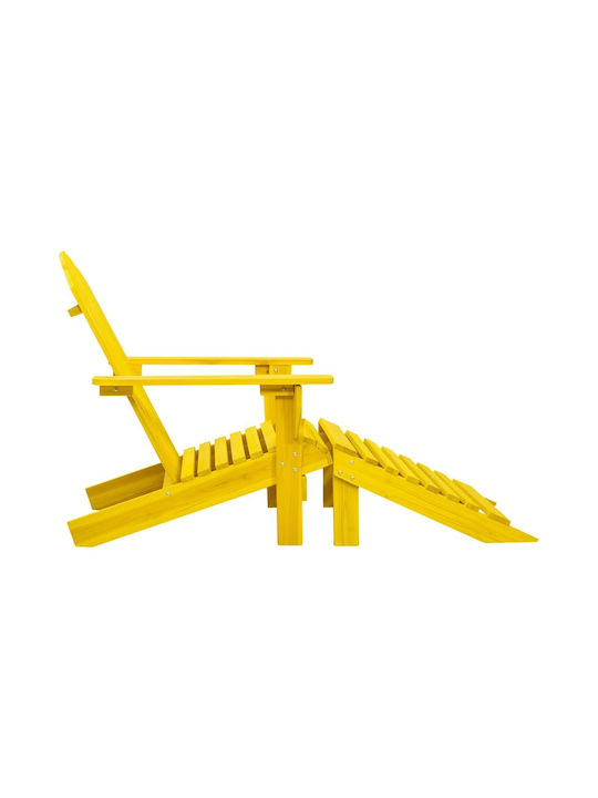 Deckchair Wooden Adirondack Yellow 147.5x70x88.5cm.