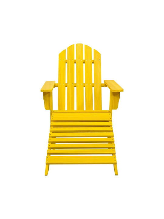 Deckchair Wooden Adirondack Yellow 147.5x70x88.5cm.