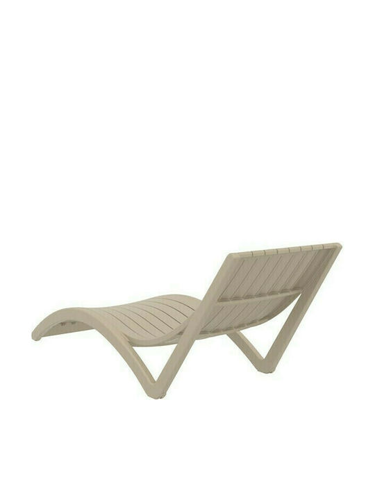 Liegestuhl Kunststoff Schlank Taupe 180x70x72cm.