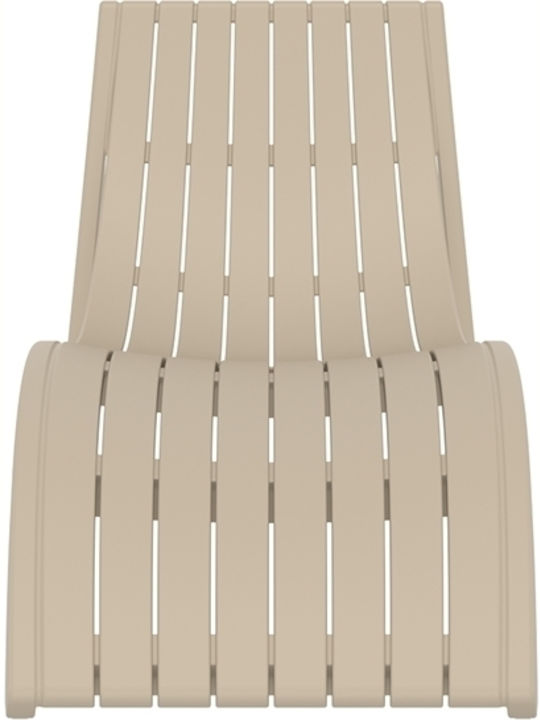 Liegestuhl Kunststoff Schlank Taupe 180x70x72cm.