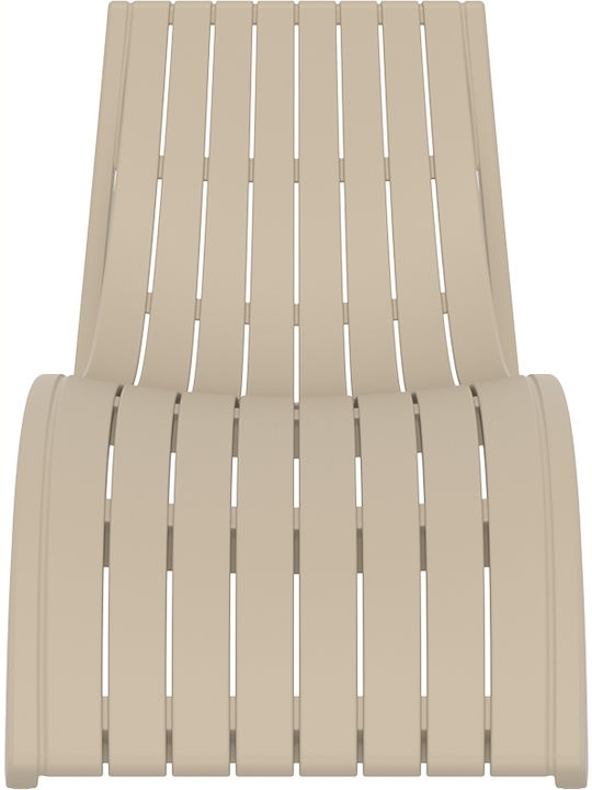 Liegestuhl Kunststoff Schlank Taupe 180x70x72cm.