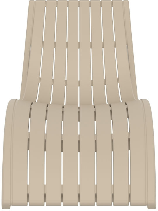 Liegestuhl Kunststoff Schlank Taupe 180x70x72cm.