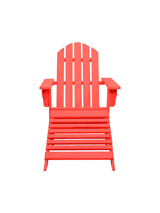 Liegestuhl Hölzernes Rot 147.5x70x88.5cm.