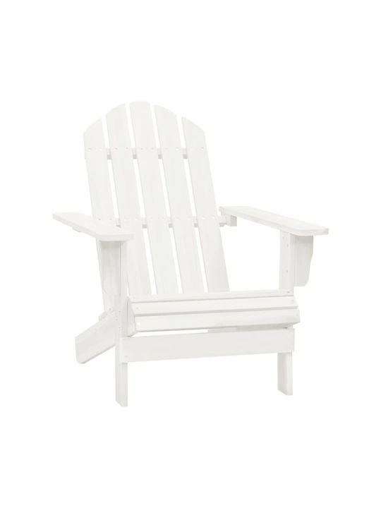 Liegestuhl Hölzernes Adirondack Weiß mit Tisch 2Stück 147.5x69.5x89.5cm.