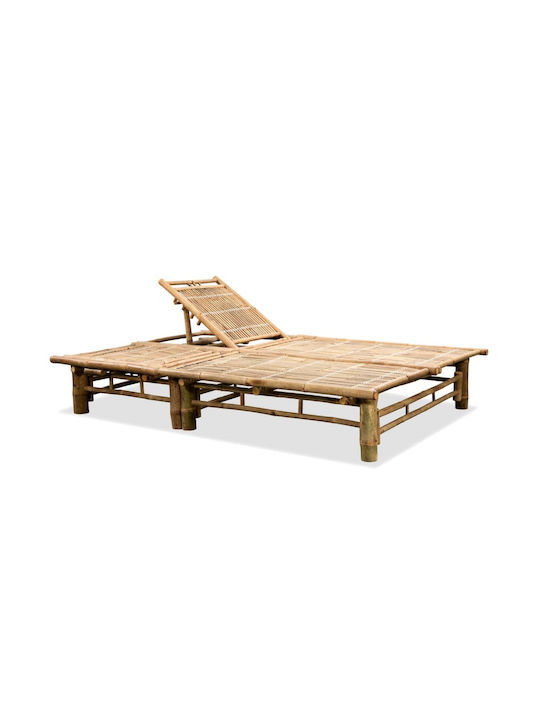 Deckchair Double Bamboo Brown 200x130x24cm.