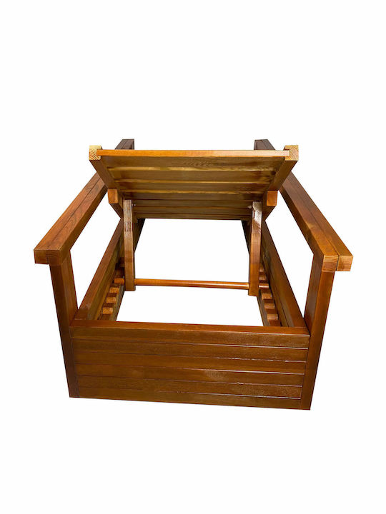 Liegestuhl Hölzernes Braun 200x80x53cm.