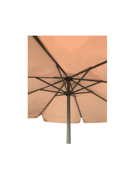 Garden & Terrace Floor Aluminium Round Parasol Beige D2xH2.2m