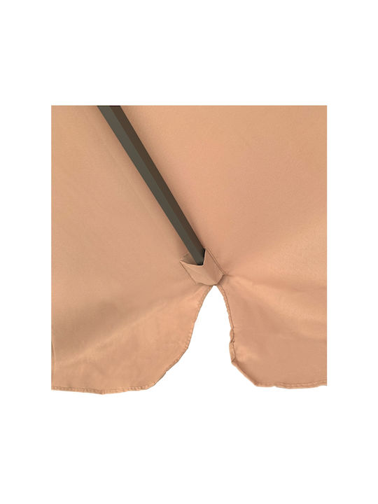 Garden & Terrace Floor Aluminium Round Parasol Beige D2xH2.2m