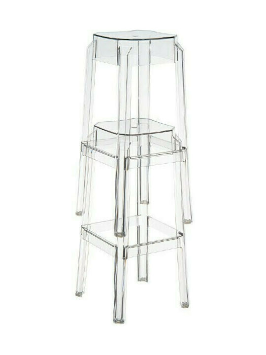 Stool for Bar Outdoor from Polypropylene Fox 65 Clear 1pcs 36x36x65cm