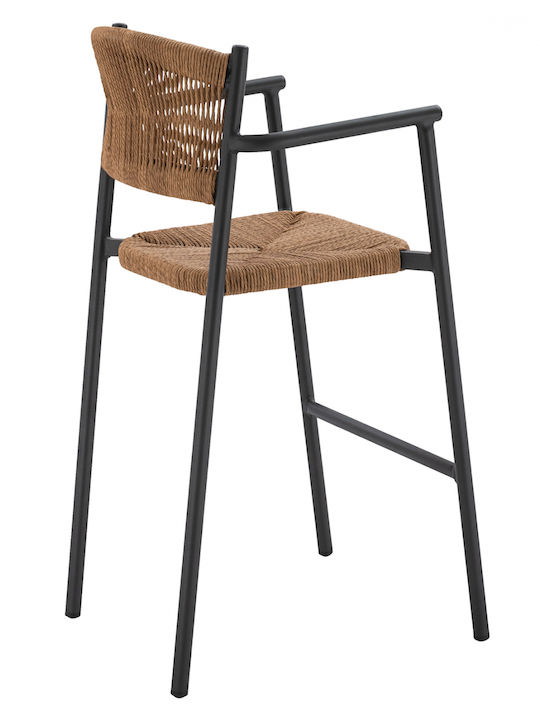 Scaun Bar De Exterior Din Aluminiu Antracit 55.5x58x107cm