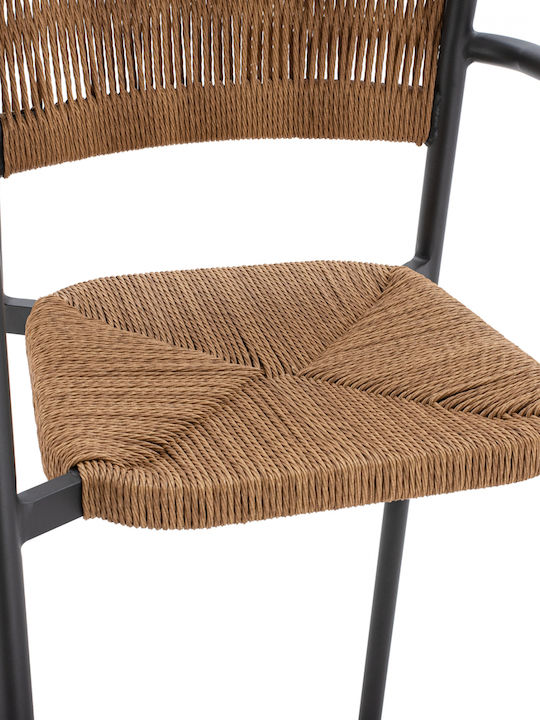 Scaun Bar De Exterior Din Aluminiu Antracit 55.5x58x107cm