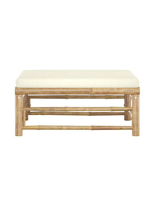 Hölzernes Gartenhocker Würfel Außenbereich mit Kissen Weiß Crem 65x65x30cm