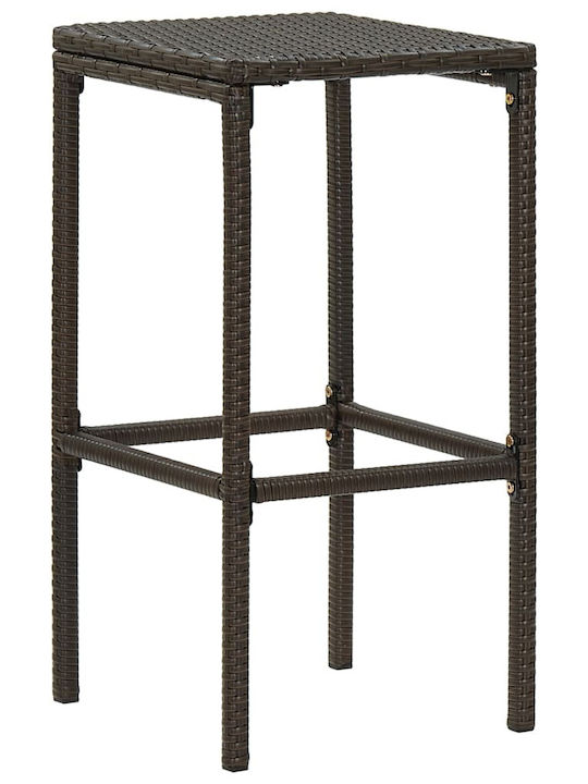 Hölzernes Hocker für Bar Für den Außenbereich mit Kissen Brown - White Cream 4Stück 38x38x76cm