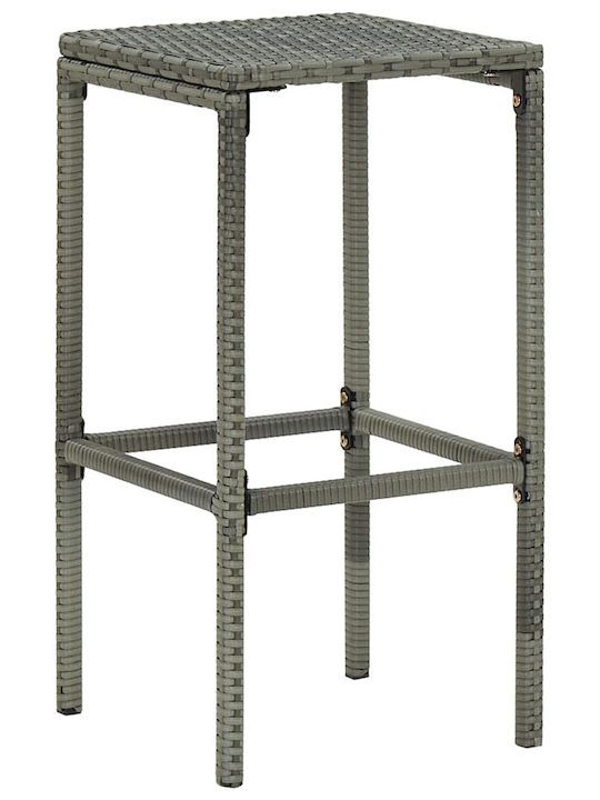 Hocker für Bar Für den Außenbereich Rattan mit Kissen Grey - Charcoal 6Stück 38x38x76cm