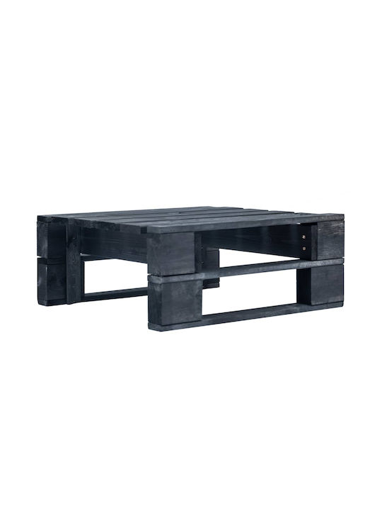 Hölzernes Außenbereich-Hocker Würfel mit Kissen Schwarz / Blau 60x60x25cm