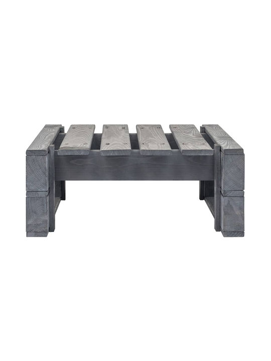 Hölzernes Außenbereich-Hocker Würfel mit Kissen Grau / Blau 60x60x25cm