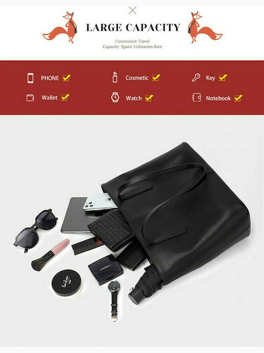 De piele Geantă de damă Shopper De umăr Neagră