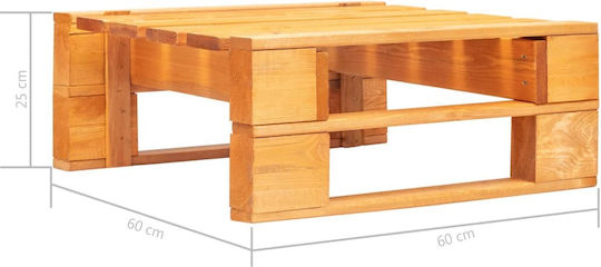 Wooden Cube Outdoor Stool with Cushion Melly / Blue 60x60x25cm