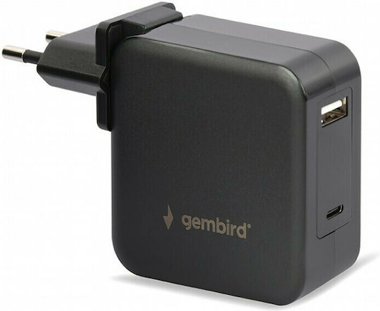 Gembird USB-C Universal Φορτιστής Laptop 60W 5V 2.5A με Αντάπτορα Τροφοδοσίας και με σετ βυσμάτων