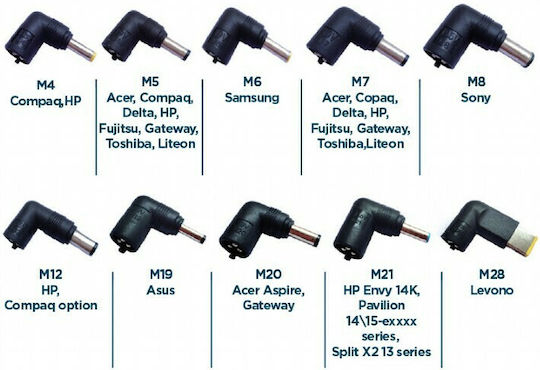 Gembird USB-C Universal Φορτιστής Laptop 60W 5V 2.5A με Αντάπτορα Τροφοδοσίας και με σετ βυσμάτων