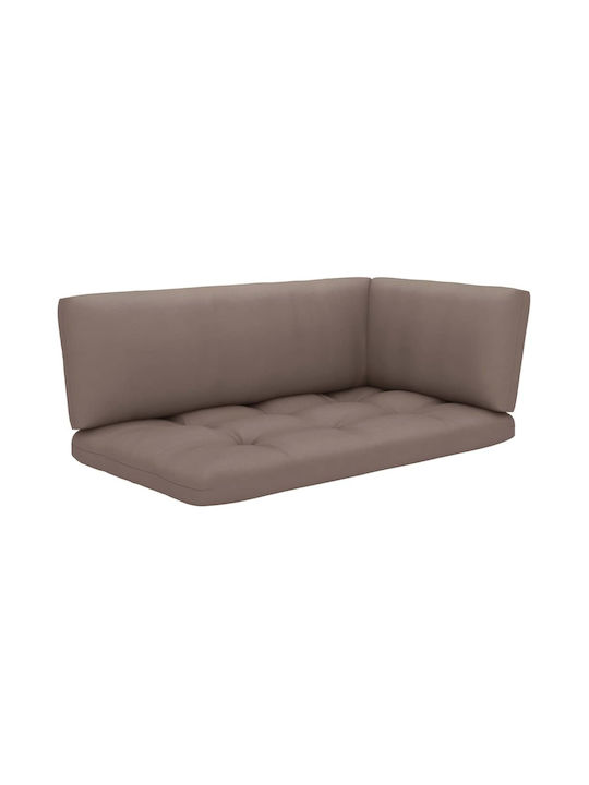 Ecksofa Outdoor from Pallets with Pillows Braun 110x65x55cm