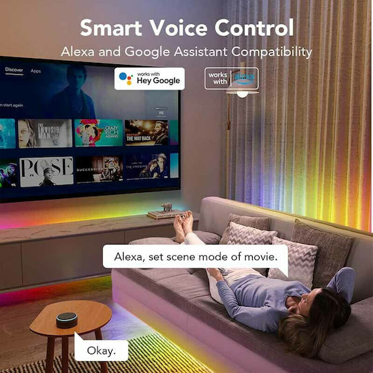 Govee Smart LED Strip Wi-Fi 24V RGBW Light 10m with Power Supply