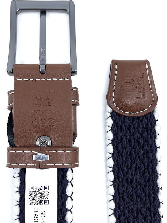 Elastic Men's Belt Knitted Navy Blue
