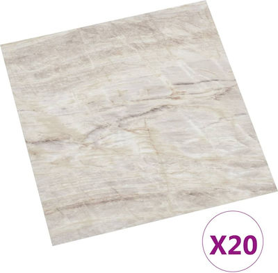 vidaXL Set aus Kunststoffboden PVC mit 20 Streifen L30.5StückxB30.5Stück Beige