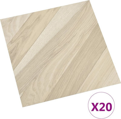 vidaXL Set aus Kunststoffboden PVC mit 20 Fliesen 2mm L30.5StückxB30.5Stück Beige